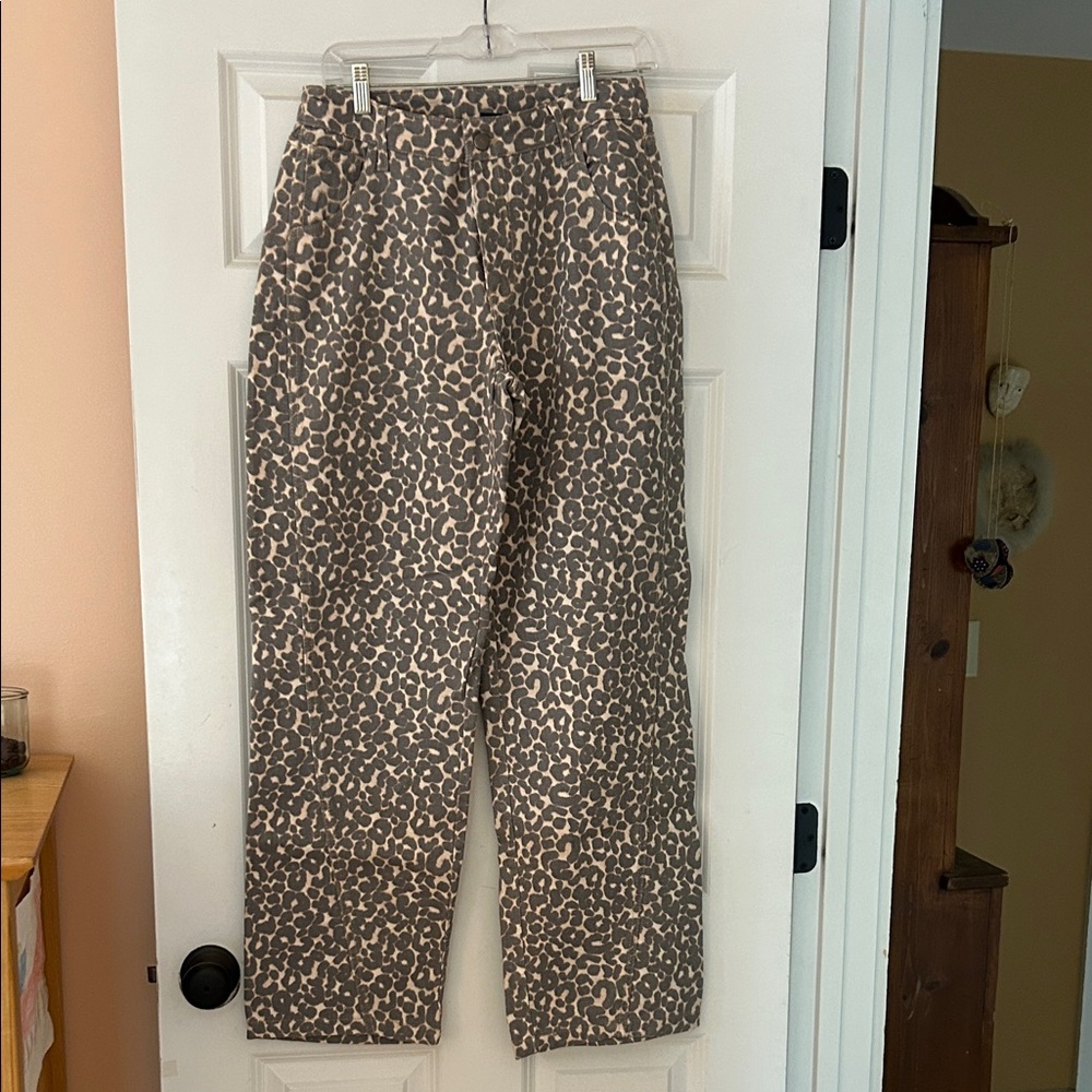 Leopard Print Pants - Brown Casual Trousers